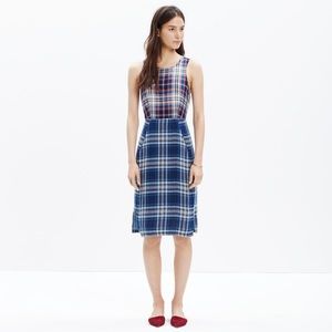 Madewell Plaid Sleeveless MIDI Dress Size 2